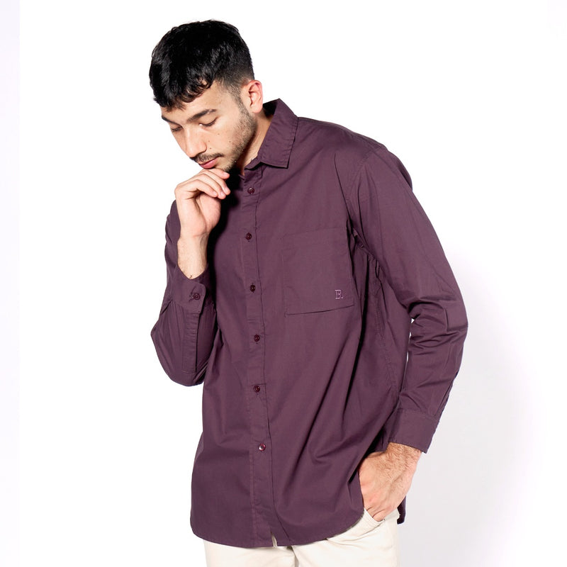 Russ Shirt Dinan Oversize Longsleeve Maroon