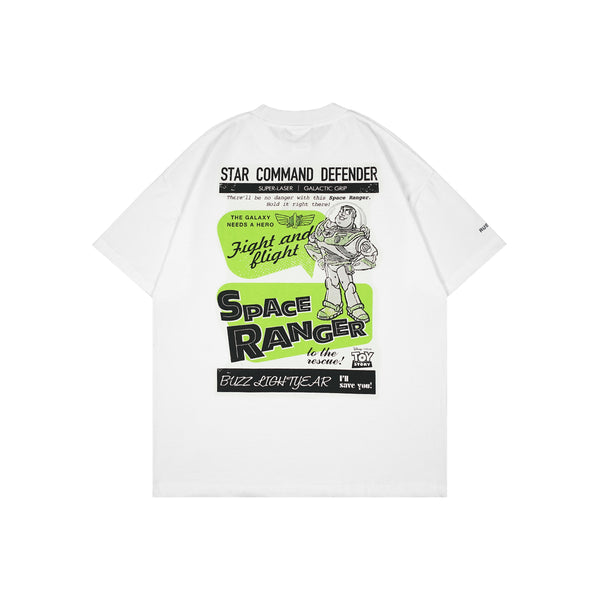 Russ x Toystory Tshirt  Short Sleeve Oversize Buzz T01 White