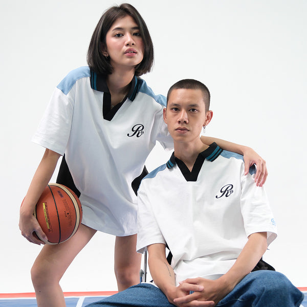 Russ Oversized Poloshirt Rugby Tangan Pendek Freemaker White