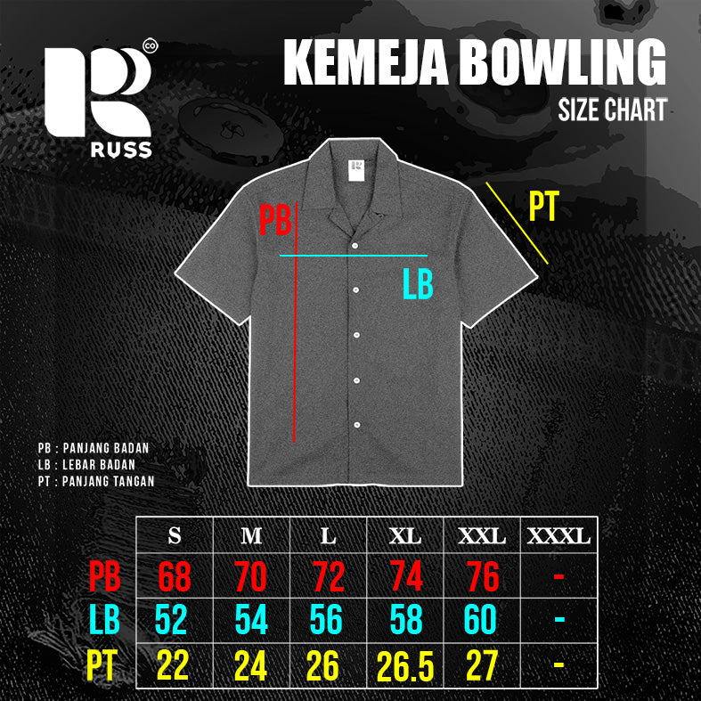 Russ Shirt Kemeja Bowling Tangan Pendek Blozz Grey