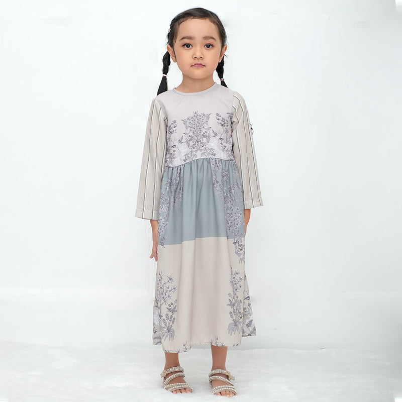 Russ X RTW Kids Dress Abaya Anak African Tricolor Girl Sage