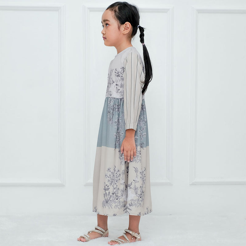 Russ X RTW Kids Dress Abaya Anak African Tricolor Girl Sage