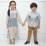 Russ X RTW Kids Dress Abaya Anak African Tricolor Girl Sage