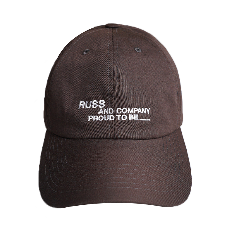 Russ Topi Pria Polo Cap Notes Coklat Tua