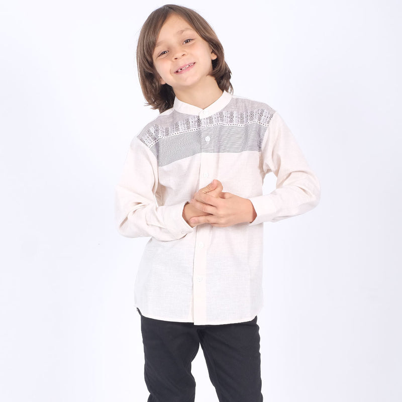 Russ Kids Shirt Gazie Long Sleeve Cream