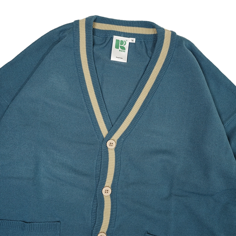 Russ Sweater Cardigan Knitting Rajut Midst Blue