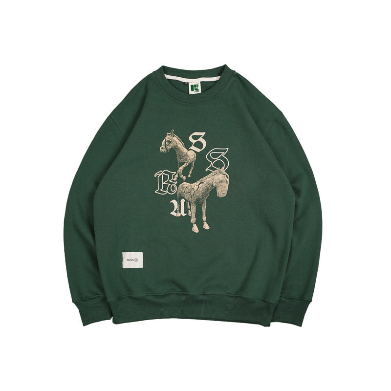 Russ Sweater Crewneck Wildhorse Green