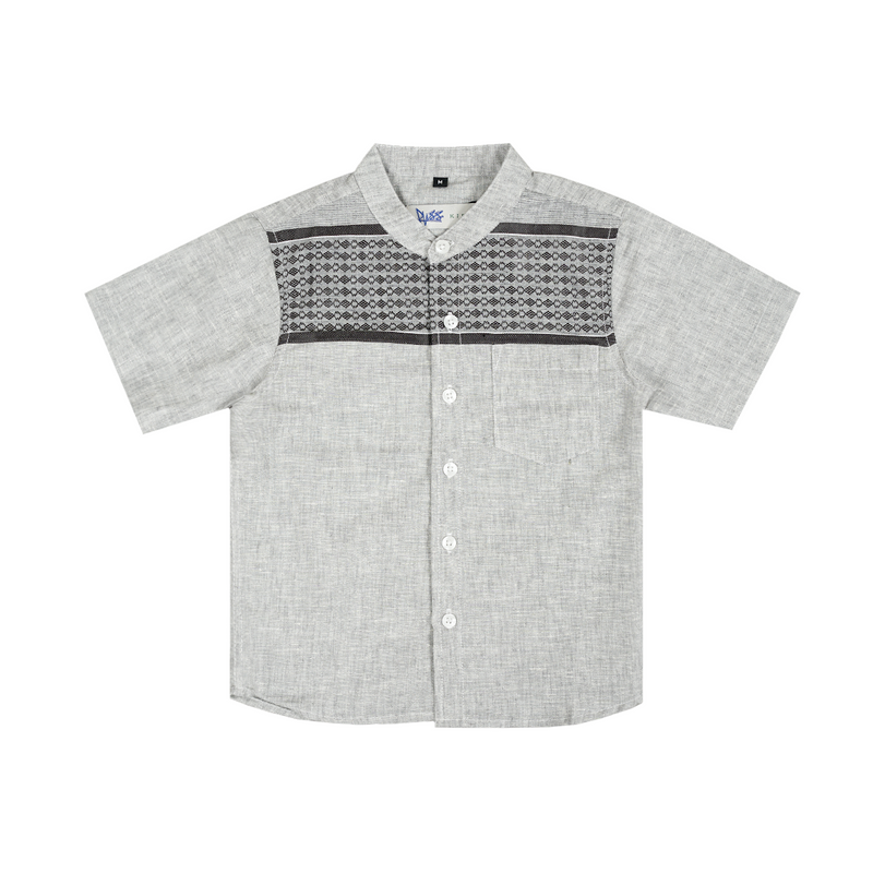 Russ Kids Shirt Kemeja Koko Anak Tangan Pendek Atistir Grey