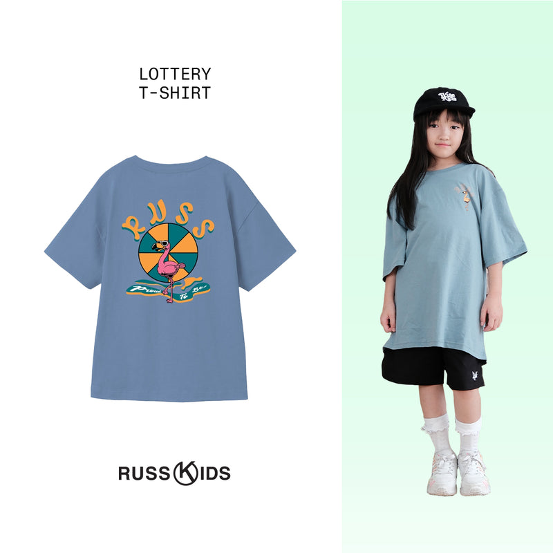 Russ Kids Tshirt Kaos Tangan Pendek Anak Lottery Dusty Blue