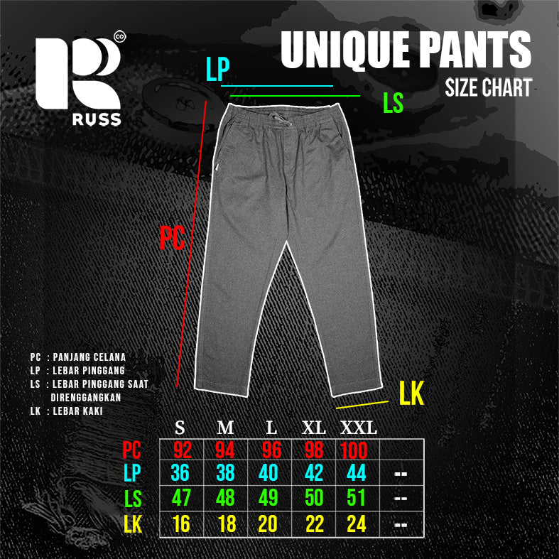 Russ Long Pants Rilex Latters Black