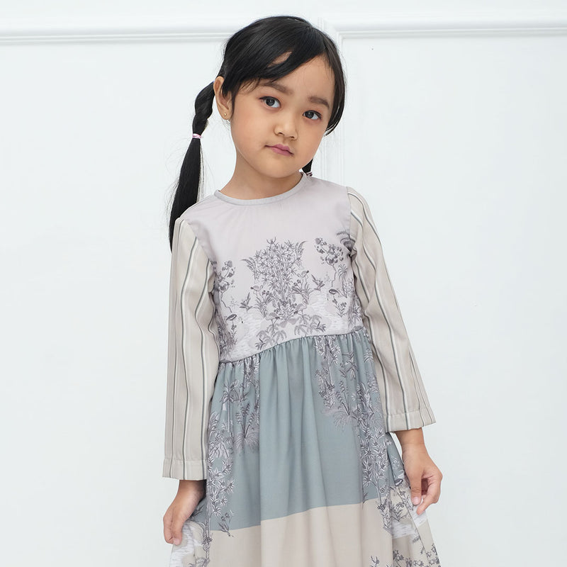 Russ X RTW Kids Dress Abaya Anak African Tricolor Girl Sage