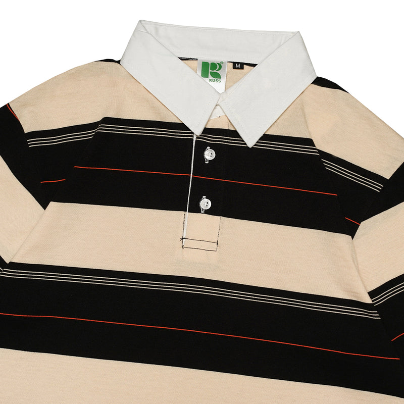 Russ Kaos Poloshirt Rugby Pria Salur Author Black