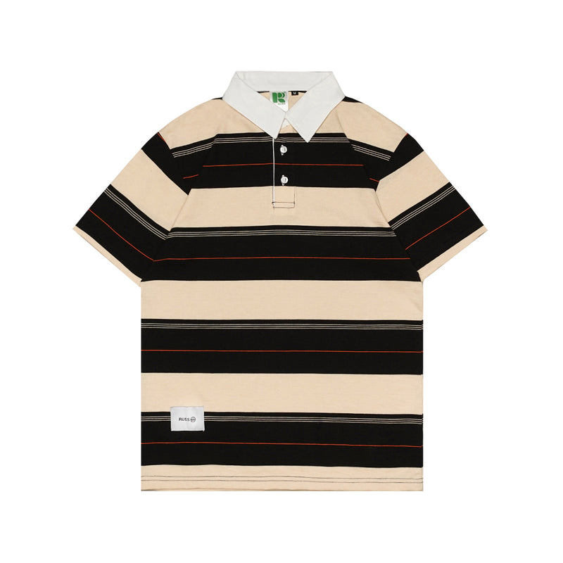 Russ Kaos Poloshirt Rugby Pria Salur Author Black