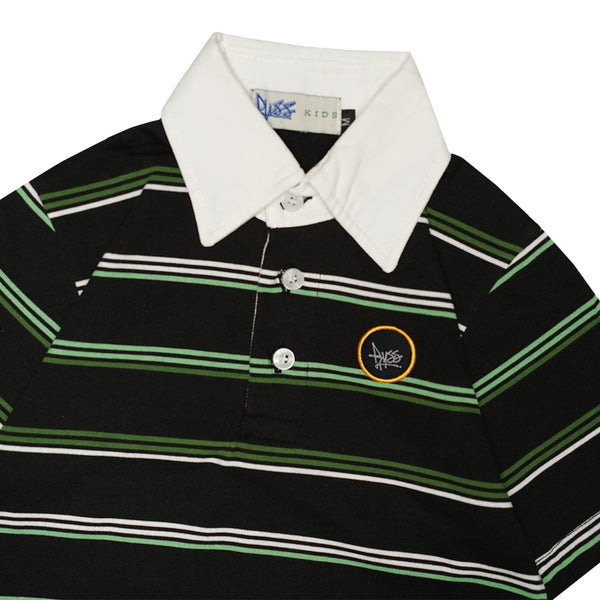 Russ Kids Poloshirt Rugby Tangan Pendek Goldrings Black