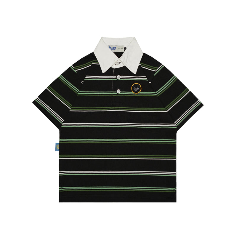 Russ Kids Poloshirt Rugby Tangan Pendek Goldrings Black