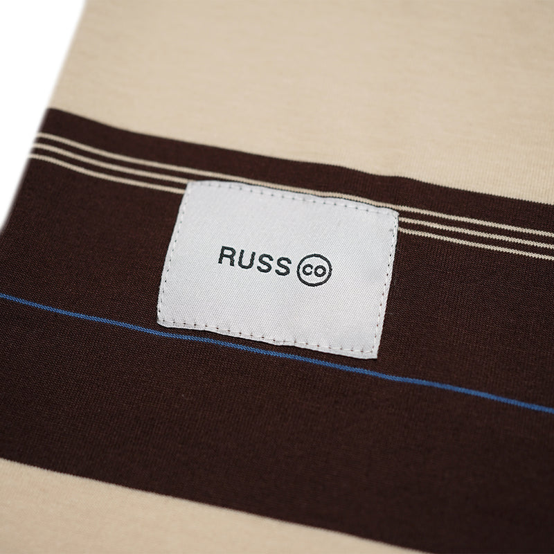 Russ Kaos Poloshirt Rugby Pria Salur Author Brown