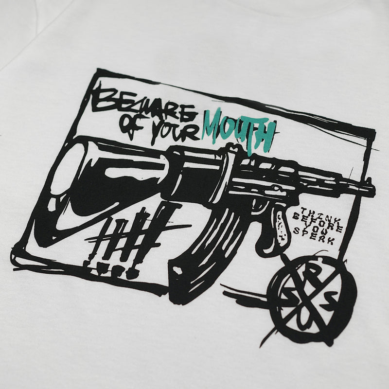 Russ  Kaos Pria Tshirt Beware White