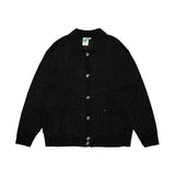 Russ Sweater Cardigan Acrylic Rajut Finest Black