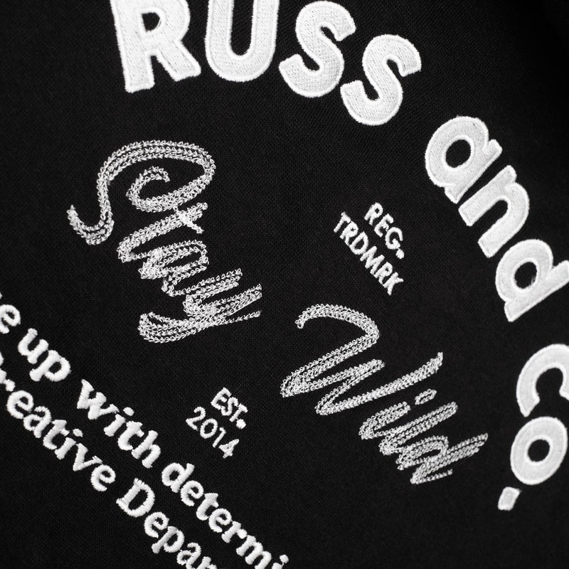 Russ Sweater Hoodie Black Embro Black